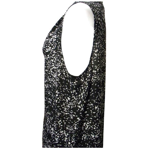 Vince Camuto Size L Black & White Abstract Hi-Low Sleeveless Tank Top Layer - Picture 2 of 7